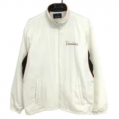 パラディーゾ 中綿ジャケット アイボリー×黒 オレンジパイピング 裾ドローコード メンズ L ゴルフウェア Paradiso