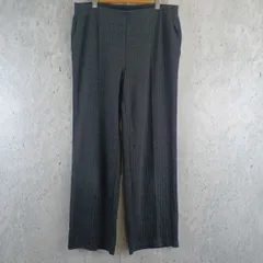UNIQLO ユニクロ ダークグレー ストライプ ハイウェスト レディースストレートパンツ 〇□