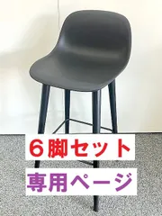 【6脚セット】Muuto　ムート　ファイバーバースツール　ブラック　カウンターチェア　バーチェア　ハイチェア　イスコス・ベルリン