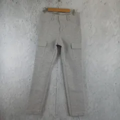 UNIQLO ユニクロ カーゴパンツ ボトムス レディース ライトグレー サイドポケット付き ウエスト64 〇□