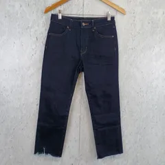 UNIQLO ユニクロ ストレートデニム　カットオフジーンズ　２５インチ (63.5cm)　ブルー 〇□