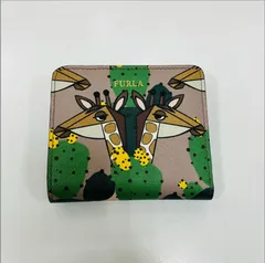 A【二つ折り財布】FURLA フルラ ミニ財布 可愛いキリン柄