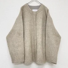 Rirandture　リランドチュール　ノーカラーコート　ショート　カーディガンジャケット　ウール　ラクーン　ベージュ　レディース　2　a01050