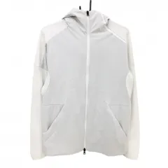 アディダス ジップパーカー 白×ライトグレー 袖・後ろ織生地 ダブルジップ メンズ L ゴルフウェア adidas