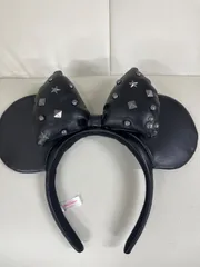 送料無料！！Disney レザースタッツ　ミニーちゃん　カチューシャ　ブラック　#71224MOAMT