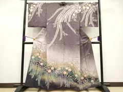 平和屋着物●極上　訪問着　作家物　辻が花　絞り　暈し染め　銀通し地　逸品　CYAA4056s6