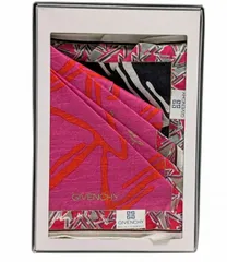 未使用 ジバンシー ハンカチ レディース  ピンク ブラック 綿　100％　コットン　ジバンシィ GIVENCHY 