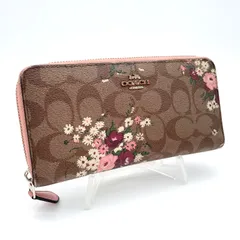 coach コーチ 花柄 フラワー フローラル シグネチャー ラウンドファスナー 長財布 F29931