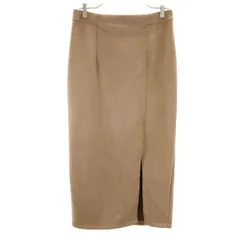美品 ZARA ザラ ロング丈 フェイクスエード タイトスカート M ベージュ レディース 古着