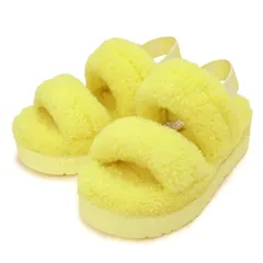 アグ Oh Fluffita サンダル 靴 #39 25cm イエロー ホワイト 1120876 UGG（新品・未使用品）
