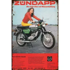 新品 ブリキ看板 ZUNDAPP バイク ヴィンテージ 広告 ポスター レトロ インテリア 壁飾り
