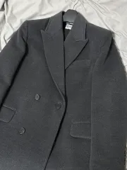 デコローソ スティッチド ロング コート チャコール L