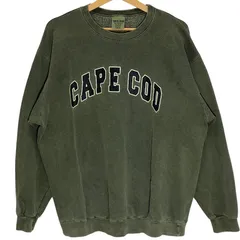 COMFORT COLORS/コンフォートカラーズ CAPE COD スウェット トレーナー 長袖 フロントプリント クルーネック USA製 Mサイズ カーキ