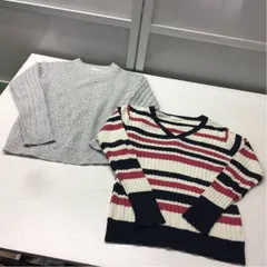 送料無料★DRESKIP ドレスキップ★レディースMサイズニット2点セット★Vネック ボーダーニット 長袖セーター トップス#20612spp