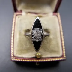 LGB Balfour社製 米国 ヴィンテージ Kappa Delta 紋章 マーキス 925 シルバー ヴィンテージ リング 指輪 クラブ メンバーズリング Y13-O