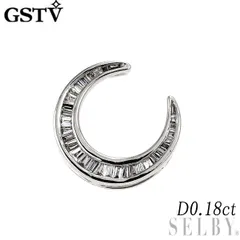 GSTV K18WG ダイヤモンド ペンダントトップ 0.18ct 大久保馬蹄 三日月