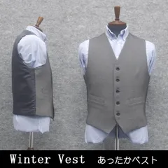 スーツベスト　テーラードベスト 中綿入り　グレー/バーズアイ　5ボタン　S/M/L/LL　秋冬物　ジレ　SSV3205-15 ★L