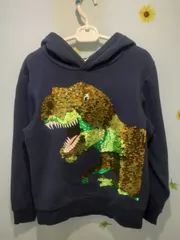 H&M 　恐竜　スパンコール　パーカー　120cm　130㎝