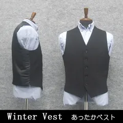 スーツベスト テーラードベスト 中綿入り 黒/シャドーヘリンボーン 5ボタン S/M/L/LL 秋冬物 ジレ SSV3204-09