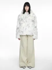 リバーシブルフーディ フェイクファー ジャケット クリーム