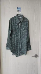 新品 ビーズ装飾 ブラウス ロング丈 シャツ free 55 66
