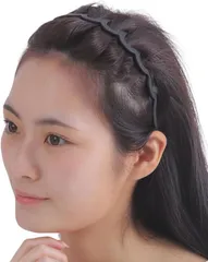 グリーンパキラ カチューシャ 痛くない レディース ヘアバンド おしゃれ ヘッドバンド 洗顔 入浴 メイク 髪留め かみどめ くし付き コーム 幅広 ヘアアクセ 軽量 シンプル 実用的 女性 人気 (ブラックツヤなし,  フリーサイズ)