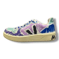 MARNI × VEJA V-10 落書きデザインスニーカー レザースニーカー シューズ  靴 マルニ ヴェジャ コラボ 22㎝ ブルー パープル 855A1のサムネイル
