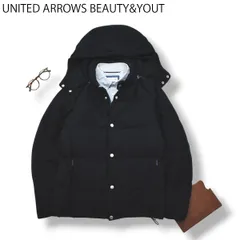 ユナイテッドアローズ ウール キルティング ダウン ジャケット L ネイビー