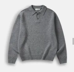 더웨더이즈어썸 ピーク カラ ニット セーター グレー 2サイズ