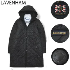 英国製 ラベンハム 中綿 フーデット キルティング コート 36 ブラック ♪