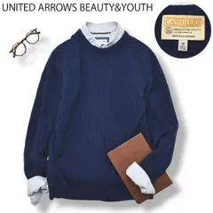 【美品】 ユナイテッドアローズ カシミヤ 100％ 長袖 セーター M ネイビー