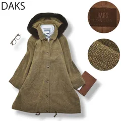 90s 日本製 ダックス ウール ファー コート 総裏地 11AR ベージュ ♪