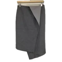 ICB アイシービー　new york ウールデザインスカート　アシンメトリー　セレクト　カジュアル　レディース　ミセス　古着　K-4