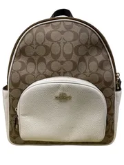 COACH (コーチ) シグネチャー バックパック リュック 5671 ブラウン ホワイト レディース/025