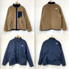 THE NORTH FACE ザノースフェイス リバーシブルジャケット ボアジャケット ナイロン Lサイズ ベージュ  ネイビー アウター A15495◆