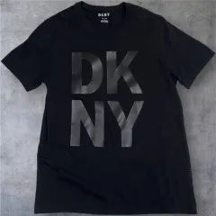 DKNY ディーケーエヌワイ ブラック ビックロゴ プリンティング 半袖 Tシャツ S