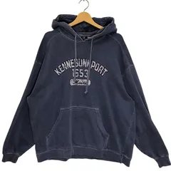 Champion/チャンピオン KEN NEBUNKPOPT Maine1653 パーカー フーディー プルオーバー 長袖 フロントプリント 袖刺繡 オーバーサイズ ビッグシルエット GUATEMALA製 XLサイズ ネイビー