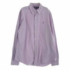 RALPH LAUREN ラルフローレン CUSTOM FIT ギンガム チェック BD シャツ パープル系 M【中古】