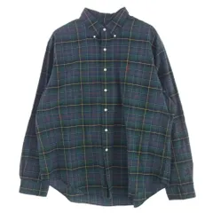 POLO RALPH LAUREN ポロ・ラルフローレン 刺繍 ボタンダウン 長袖 チェック シャツ グリーン系 XXL【中古】