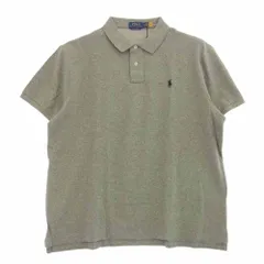 POLO RALPH LAUREN ポロ・ラルフローレン ロゴ刺繍 半袖 ニット ポロ シャツ グレー系 XXL【新古品】【未使用】【中古】