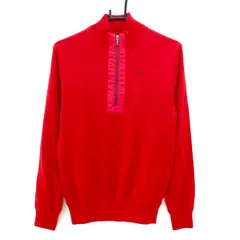 【超美品】カルバンクラインゴルフ ハイネックセーター レッド ハーフジップ 裏地付  メンズ M ゴルフウェア CalvinKlein