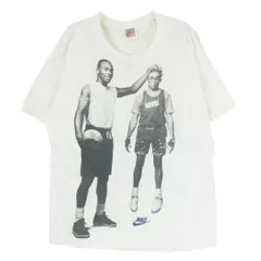 NIKE ナイキ ヴィンテージ 90s USA製 銀タグ MICHAEL JORDAN × SPIKE LEE マイケル ジョーダン スパイク リー プリント Tシャツ ホワイト系 L【中古】