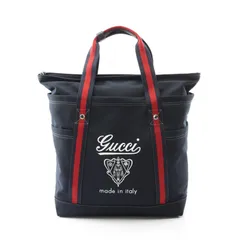 グッチ GUCCI トートバッグ シェリーライン 816863 ダークブルー キャンバス プリント キャンバス ラージ トートバッグ メンズ 新品
