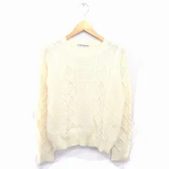 ロデオクラウンズ Rodeo Crowns ニット セーター 丸首 ケーブル編み 長袖 S アイボリー /TT15