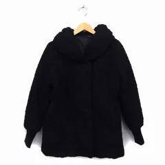 ヘザー Heather 中綿 コート アウター ミディ丈 リブ スナップボタン F 黒 ブラック /NT30のサムネイル