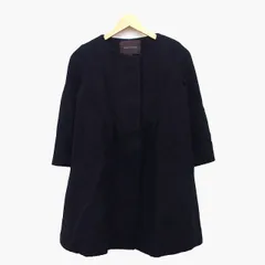 ジュエルチェンジズ Jewel Changes アローズ ノーカラー コート ミディ丈 Aライン 無地 シンプル ウール混 アルパカ混 アンゴラ混 38 ブラック 黒 /HT19