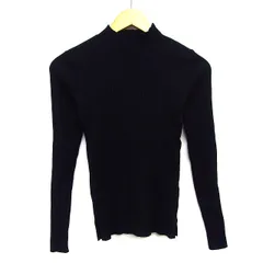 アズールバイマウジー AZUL by moussy リブニット セーター シンプル 長袖 モックネック S ブラック 黒 /HT28