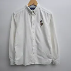 M ポロ ラルフローレン ビックポニー オックスフォード 白 シャツ