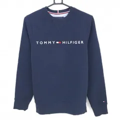 【美品】トミーヒルフィガー トレーナー ダークネイビー ロゴ白 フロント刺しゅう メンズ S/P ゴルフウェア Tommy Hilfiger Golf