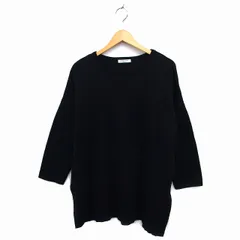 フリークスストア FREAKS STORE ニット セーター チュニック ボートネック ウール混 リブ 長袖 F 黒 ブラック /NT6